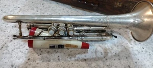 1912 cornet engraved silver plated frank holton - Picture 1 of 22
