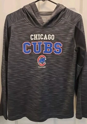 Chicago Cubs Baseball Black Gray LS Thin Hoodie  MLB Child Large(10-12) T6 - Image 1 of 4
