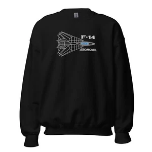 F-14 Tomcat Iconic Fighter Jet Embroidered Sweatshirt - Picture 1 of 16
