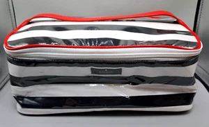 Bolsa de viaje grande a rayas Kate Spade artículos de tocador maquillaje cosméticos Colin - Imagen 1 de 19