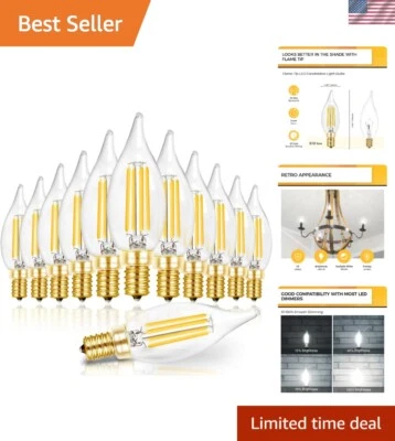 Candelabra LED Light Bulbs, E12 LED Bulb 40W Dimmable, 90+ CRI 4W 450LM 5000K... - Image 1 of 4
