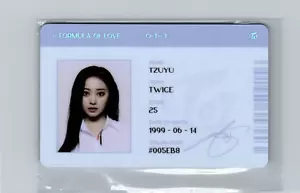 TWICE- TZUYU FORMULA OF LOVE OFFICIAL ALBUM BLUE ID PHOTOCARD (US SELLER) - Picture 1 of 2