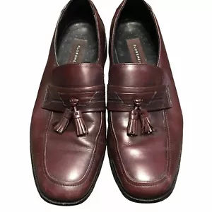 Mocassini slip on Florsheim Borgogna in pelle con nappa taglia 9 1/2 D - Foto 1 di 6