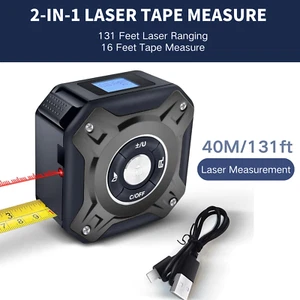 2 in 1 Digital Laser Maßband 130 Fuß/40 m 16 Fuß/5 m AutoLock Maßband - Bild 1 von 6