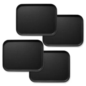 (4pc) Rectangular Restaurant Serving Tray - NSF, Non-Slip Food Service Bar Tray - Picture 1 of 15