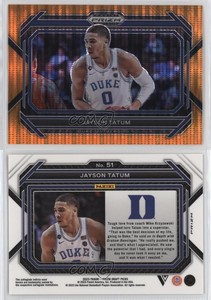 2023-24 Panini Prizm Draft Picks Orange Pulsar Variations /49 Jayson Tatum #51