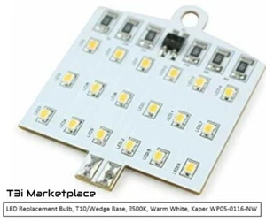 Qty 9-LED Replacement Bulb, T10/Wedge Base, 3500K, Warm White, Kaper WP050116-NW - Picture 1 of 1