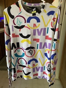 Volcom V-Science Long Sleeve Streetwear Athletic THUMBHOLES Stretch Shirt Med - Picture 1 of 6