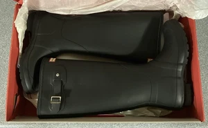 Stivali da pioggia alti originali da donna Hunter nero opaco WFT1000RMA - taglia US 9 / UK7 - Foto 1 di 4