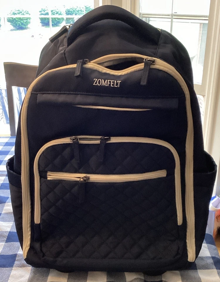 Zomfelt Rolling Backpack - Blue - Multi-Compartment holds 17in Laptop - Image 1 of 4