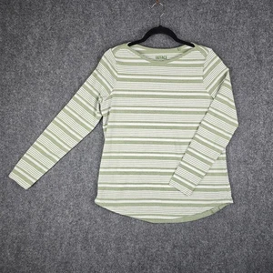 Camiseta FatFace Mujer Top US 8 Verde Marl Rayas Manga Larga Algodón Orgánico - Imagen 1 de 11