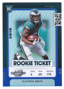 2021 Panini Contenders Optic DeVonta Smith RC #63 Rookie Blue Prizm Parallel /99 - Foto 1 di 2