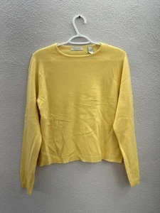 Lord & Taylor Womens Sweater Medium Yellow Pullover Long Sleeve Cashmere NWTs - Picture 1 of 10
