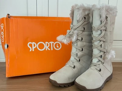 NEW Sporto GOJO Leather Waterproof Winter White Tall Boots - Women Sz 10 - Image 1 of 4
