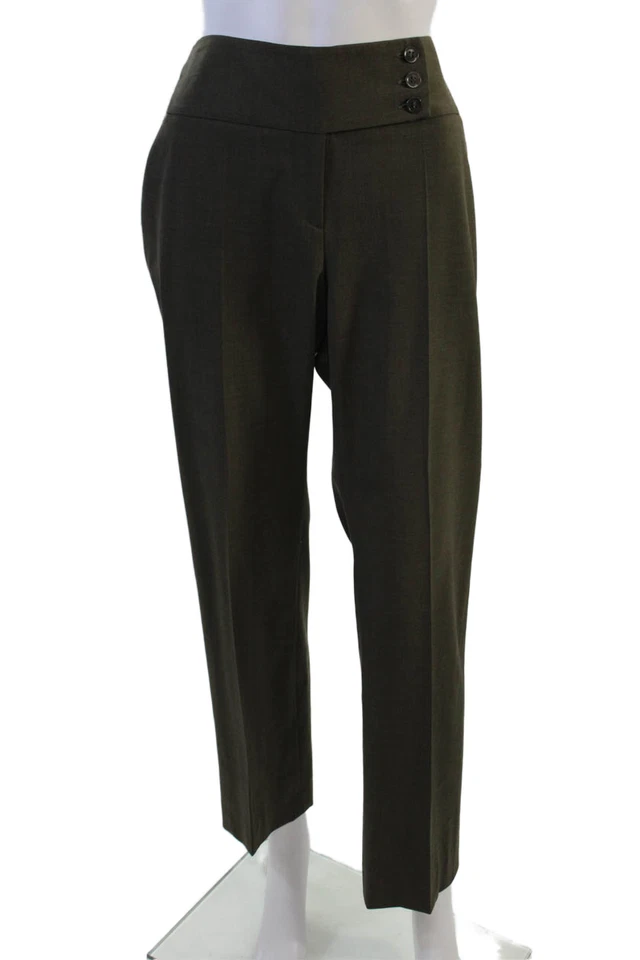 Pantalones de vestir de lana marrón para mujer Giorgio Armani talla 44 Foto 1 de 4