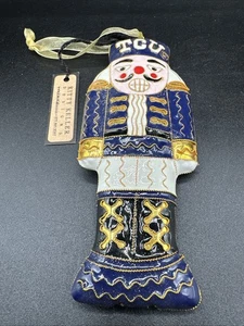 TCU Kitty Keller Christmas Ornament Texas Christian University Purple Nutcracker - Picture 1 of 7