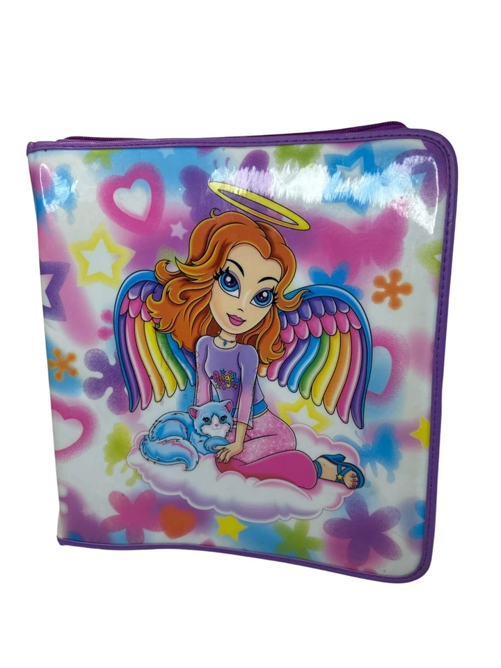 Carpeta de 3 anillas Lisa Frank Angel niña con cierre de cremallera diseño colorido Foto 1 de 4