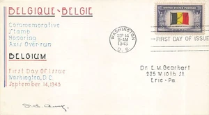 914 5c BELGIEN - Seltenes handgezeichnetes Gütesiegel von A. E. Owens - Bild 1 von 1