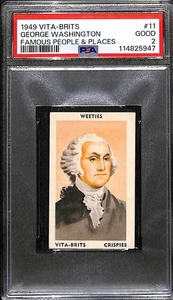 1949 Vita Brits Weeties Famous People Places #11 George Washington PSA 2 8299 - Picture 1 of 4