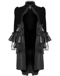 Devil Fashion Giacca Frock In Velluto E Pizzo Gothica Aristocratica Per Donne - Picture 1 of 13