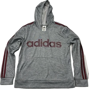 Grey Adidas Sweatshirt With Maroon Stripes And Letters Youth Large (14/16) - Picture 1 of 6