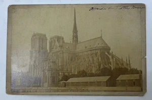 Notre Dame Paris France - Baptiste Guerard Cabinet Card 4x6 - Picture 1 of 6