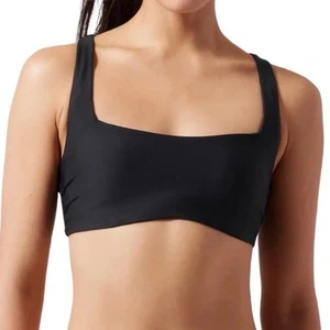 Sujetador Athleta Cuello Cuadrado Copa Negro Bikini Top Talla 40D/DD - Imagen 1 de 10