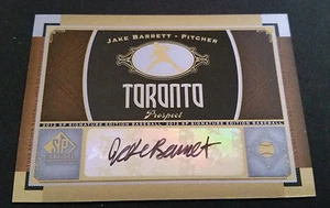 Jake Barrett Blue Jays 2012 SP Certified Authentic Autograph JG3 - Picture 1 of 2