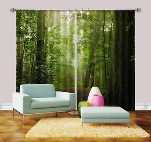 3D Grüner Wald H2271 Foto Blockout Vorhang Stoff Fenster Honey 2023 - Bild 1 von 7
