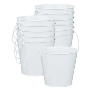 12-Pack Small Metal Bucket with Handle 5.1"x4.7"/13x12cm Galvanized Buckets S... - Picture 1 of 6