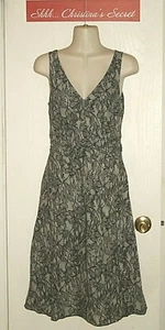 J CREW Dress Sleeveless Black Grey Lined Lace Print A-Line Petite 4P *XLNT+++ - Picture 1 of 7