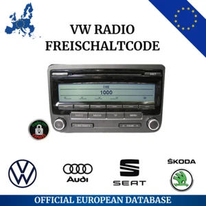 VOLKSWAGEN RADIO UNLOCK CODES RNS RCD 510 310 210 SAFE CODE VWZ - Foto 1 di 3