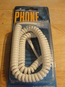 Leviton C2407-15W 15-Feet Coiled Handset Cord with Modular Plugs, Wlhite - Picture 1 of 2