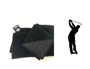 PREMIUM Golftuch Handtuch Reinigungstuch Tuch für Golfball schwarz Golfzubehör - Bild 1 von 2
