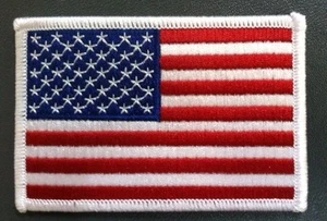 flag patch american flag patch us flag patch white edge flag patch 3 1/2" wide - Picture 1 of 1