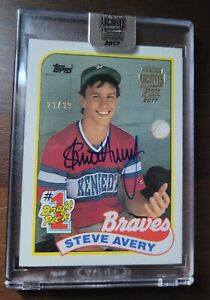 Steve Avery 2017 Topps Archives Signatures Reprint Of 1989 Topps Rookie #/99