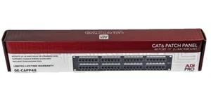 ADI PRO 0E-C6PP48 Patch Panel 19” 2U; 48 Port Blank Keystone 1U Metal Rack mount - Picture 1 of 6