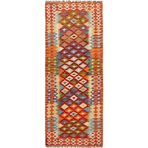 Handmade Wool Runner Afghan Rug Chobi Vegetable Kilim Layer 6.7x2.6 ft - Picture 1 of 8