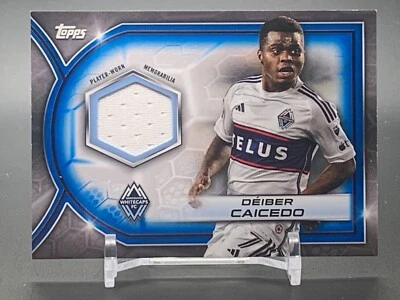 2023 Topps MLS Relic Blue Jersey DEIBER CAICEDO Vancouver White Caps FC #/199 - Image 1 of 2