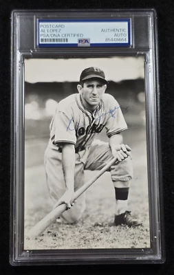 AL LOPEZ Signed Real Photo Postcard-HOF-DODGERS-CHICAGO WHITE SOX-PSA - Image 1 of 4