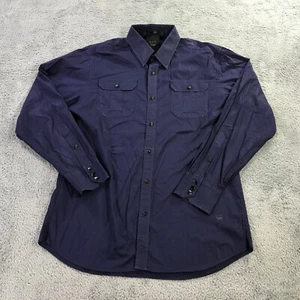 G-Star Raw Shirt Mens Extra Large Navy Button Up Long Sleeve Front Pocket - Picture 1 of 9