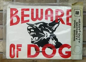Vintage "Vorsicht vor Hund" 9"x12" Blechschild, American Kennel Supply - Bild 1 von 7