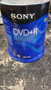 Sony DVD+R 4.7GB 120min 1-16X Recordable Printable Discs 100 Pack - Afbeelding 1 van 5
