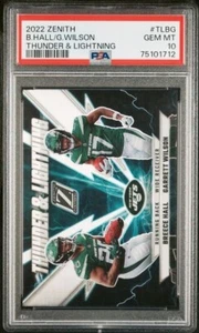 2022 Zenith Breece Hall Garrett Wilson RC Thunder & Lightning Prizm TL-BG PSA 10 - Picture 1 of 2