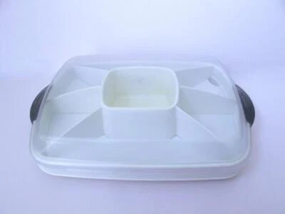 Pampered Chef Chillzanne Rectangle Server with Lid 2781 Deviled Egg Tray 13" - Image 1 of 4