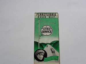 1940S vintage PENNSYLVANIA ROAD MAP CITIES SERVICE 26"x19" - Picture 1 of 6