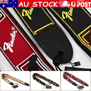 Embroidered Guitar Strap Fender Straps Electric Acoustic Guitar Bass Ukulele - Picture 1 of 12