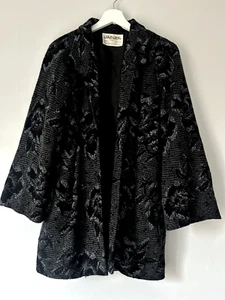 Vintage 80s Jaeger Wool Rabbit Hair Mix Black Jacket Womens UK Size 6 - Picture 1 of 8