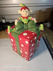 Ceramic Christmas Elf Cookie Jar - Picture 1 of 12
