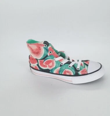 4866 Converse Kids CTAS Hi Top Sneakers Vapor Pink/Green Glow/White Size 1 US - Image 1 of 4